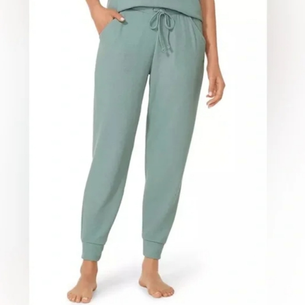 NWT Tommy John Women’s Waffle Knit Lounge Comfy Joggers in Lily Pad size XL sage